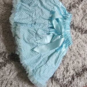 Blue Chevron Patterned Girl's Tutu Skirt
